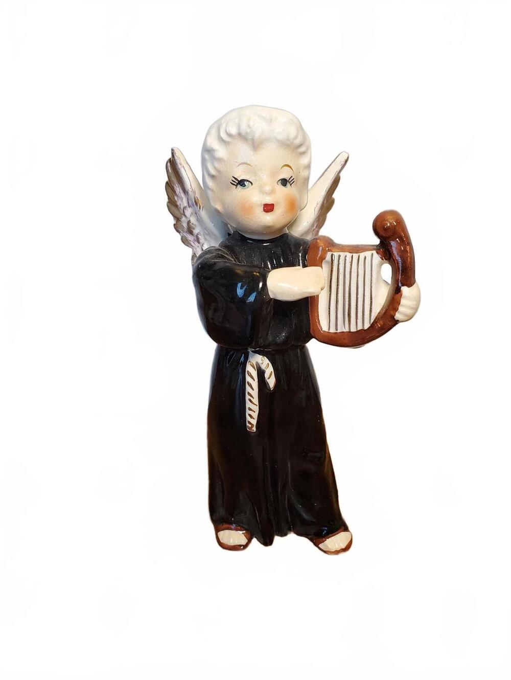 Vintage lyre playing Angel, Napcoware Giftcraft, MIJ ,Christmas Decoration